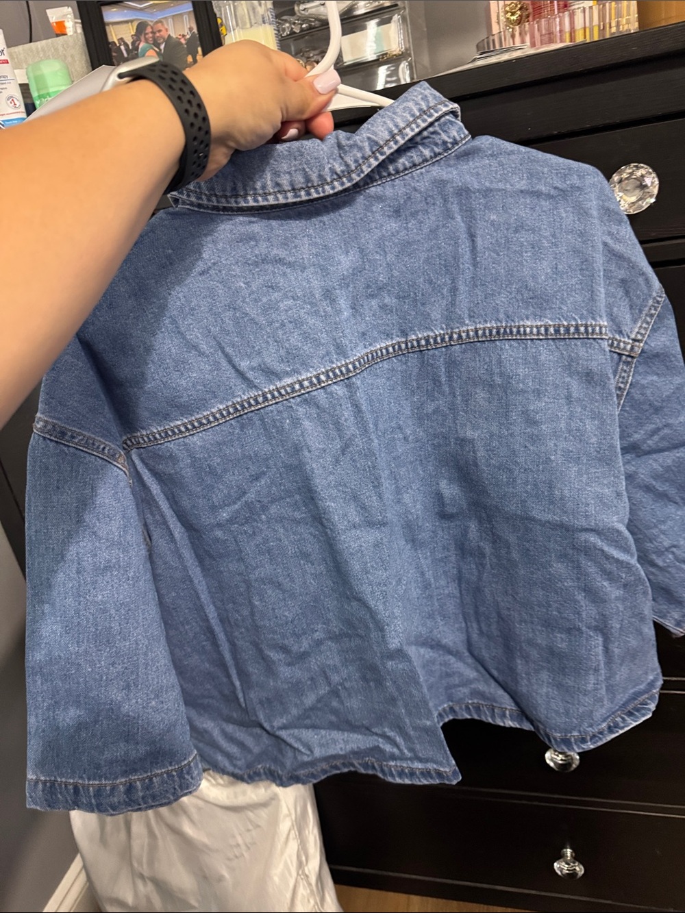 Primark Light Blue Cropped Denim Shirt - Picture 5 of 6